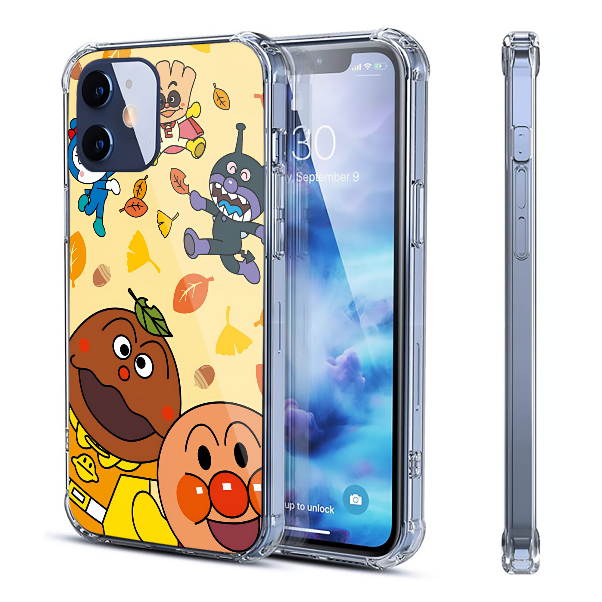 （画像用） アンパンマン Anpanman 【iPhone 12シリーズ対応】透明スマホケース（クリアソフトケース）